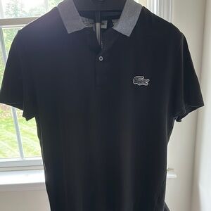 Lacoste Black and Gray Polo Shirt Classic Design